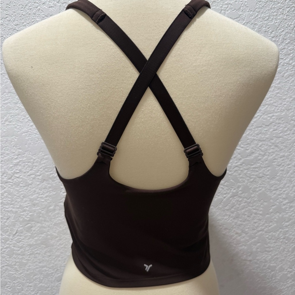 Old Navy Active PowerSoft Light Support Longline Sports Bra - Brown L - Picture 2 of 6